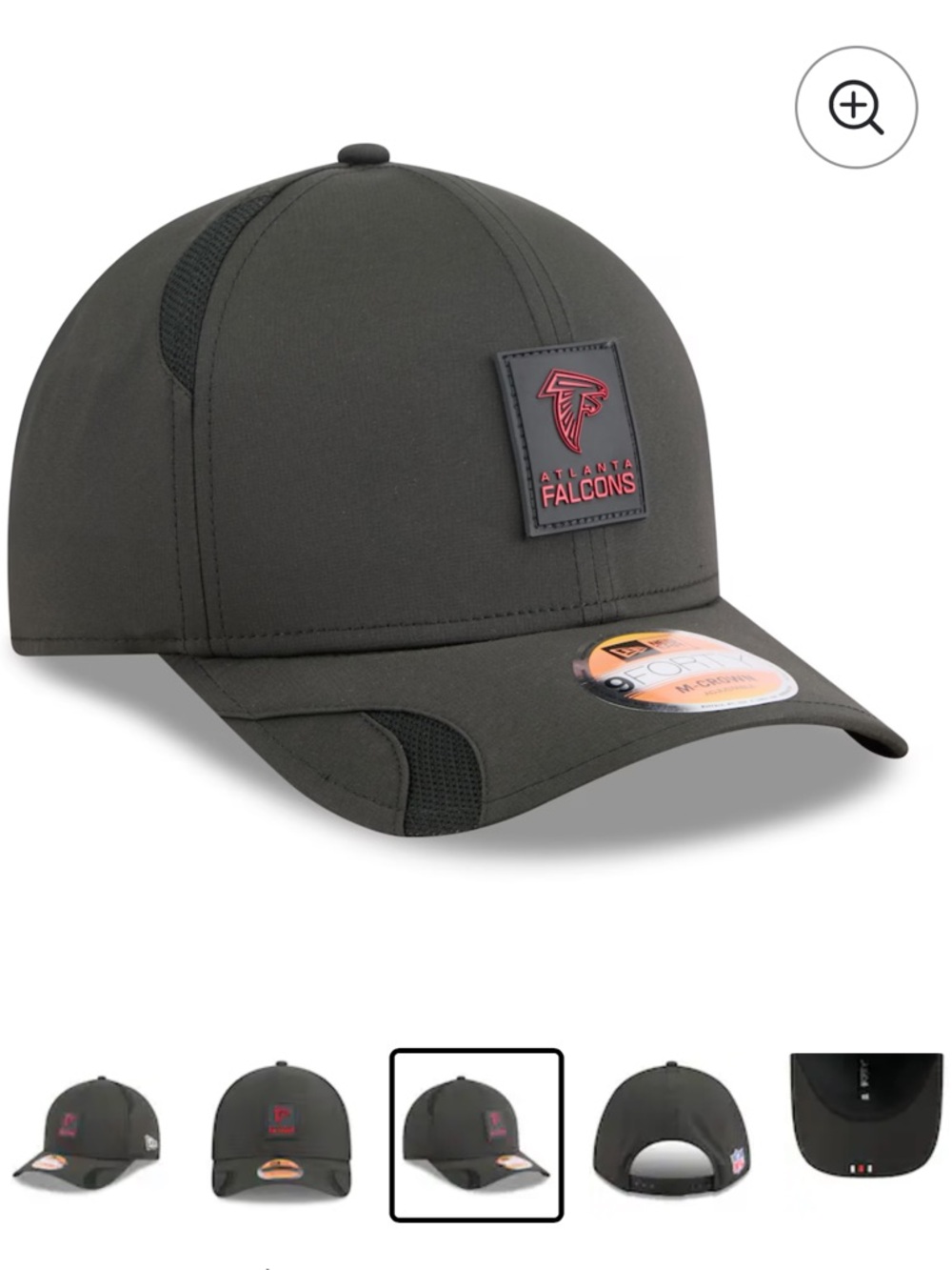Men's Atlanta Falcons New Era Black 2025 Sideline M-Crown 9FORTY Adjustable Hat